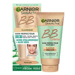 GARNIER Skin Active - BB Crème - Soin Perfecteur Tout-En-1 - Unifie, Matifie & Hydrate - FPS 25 - Acide Hyaluronique & Aloe Vera - Vegan & Cruelty Free - Peaux Mixtes à Grasses - Teinte Medium - 50 ml