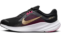 NIKE Women's WMNS Quest 5 Low, Black Metallic Gold Dk Smoke Grey, 8 UK