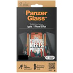 PanzerGlass Privacy Screen Protector iPhone 15 Plus Ultra-Wide Fit, P2827