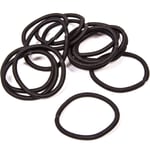 14 x Thick Strong Black Hair Elastics High Quality No Metal Snag Endless Bobbles