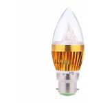 Tlily - B22 3W led Ampoule de bougie Lampe Projecteur a haute Ampoule ac 85-265V Couleur : Blanc chaud