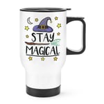 Stay Magical Travel Mug Cup With Handle Funny Joke Magical Spell Witch Wizard