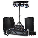 Pack Sono 1800W BM SONIC Ampli 1000W, Paire d'Enceintes Passives 2x400W, Table de Mixage, Portique 4 Lumières Xperformer