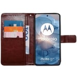 Lommebokdeksel 3-kort Motorola Moto G24 - Brun