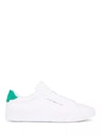 Tommy Hilfiger Low Top Leather Trainers, White/Olympic Green