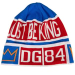 Dolce & Gabbana Dg King Royals Logo Couronne Chapeau Bleu Rouge Beanie 13289
