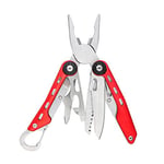 Amazon Basics 10-in-1 Stainless Steel Multitool Safety Lock with Nylon Sheath, Red & Black