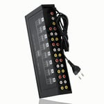 US PLGU 0m Boîte répartiteur Audio-vidéo, 8 Ports, 1 en 8 sorties, 8 voies, 3 RCA AV, amplificateur compatible boîtier TV, HDTV, DVD, PS3 Nipseyteko