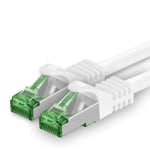 Câble réseau Cat.7 de 25 M, 1 câble de raccordement Cat7, câble Lan Ethernet RJ45 10 Gbit/s (toutes les vitesses Internet), blanc, 25 mètres