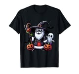 Scary Halloween Santa Witch Hat Costume Spooky Season T-Shirt