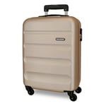 Roll Road Flex Beige Cabin Suitcase 38x54x20 cm Rigid ABS Combination Lock 35 Litre 2.5 kg 4 Wheels Hand Luggage