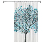 Splash Home Rideau de Douche en EVA Motif Feuillage Bleu 70 x 71 cm