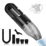 Cordless Car Vacuum Hoover - Rechargeable Mini Handheld Hoover Cordless 120W 6000pa Portable Car Vacuum Hoover Cordless Rechargeable Car Vac Hoover Cylinder Wet Dry Cleaner Home Pet Car