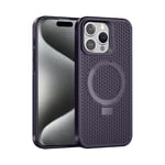 Rdyi6ba8 Coque iPhone 15 Pro, Support Cadre en Silicone Souple Antichoc Protection Dissipation de la Chaleur Housse [Ultra Fine et Léger] Ring Stand Etui pour iPhone 15 Pro - Violet