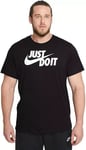 Nike Mens Small "JUST DO IT" Swoosh Black Tshirt Tee Shirt T Shirt