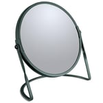 Spirella Miroir de Maquillage à Poser Miroir de beauté Miroir cosmétiques Double Face Miroir de courtoisie pivotant „Akira“ grossissement x5 - Vert foncé Mat