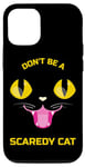 Coque pour iPhone 12/12 Pro Chat noir amusant d'Halloween DON'T BE A SCAREDY CAT Mignon