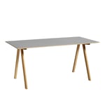 HAY - CPH10 2.0 Desk Lacquered Oak Frame L160 X W80 X H74 Grey Linoleum Top Lacquered Edge - Kirjoituspöydät - Ronan & Erwan Bouroullec - Harmaa - Puu