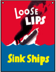 Loose Lips Sink Ships War Propaganda Vintage-Metal Sign For Indoor/Outdoor