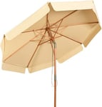 Parasol de Jardin Octogonale Parasol de Balcon Inclinable Hauteru avec Baleines de Parapluie en Bois Anti UV