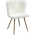 The Home Deco Factory - Chaise Ariel Bouclette Blanc Home Deco Factory