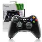 (musta)Xbox 360:n langallinen ohjain Xbox 360/Slim/Elite/Winodow PC-videopeliohjaimelle 6-akselinen joystick Dual Vibration Gaming