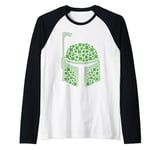 Star Wars Boba Fett Clover Helmet St Patrick's Raglan Baseball Tee