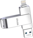 iDiskk 128GB Photo Stick for iPhone MFi Certified lightning USB stick for iPhon