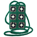 Sac Bandoulière pour Smartphone Tissé Motif Carreau Série SquareWeave Vert