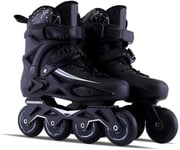 YDL Inline Skates for Adults and Kids High-Performance Outdoor Roller Skates Comfortable and Breathable Children's Inline Skates for Outdoor Indoor (Color : Black, Size : 8UK)