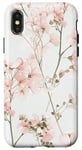 Coque pour iPhone X/XS Rose pastel Fleurs sauvages Fleurs sauvages Vintage Botanique