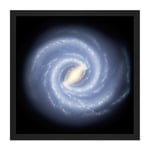 Space NASA Milky Way Galaxy Map Stars Illustration Square Framed Wall Art Print Picture 16X16 Inch