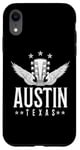 Coque pour iPhone XR Austin Texas Guitare Folk Blues Country Music Vintage