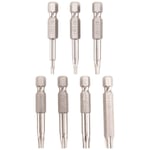 7Pcs Set Star Bit Screwdriver Drill Bits Screw Driver Magnetic 1/4Inch Hex9583