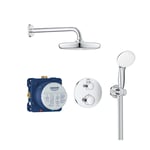 GROHE Pack de douche encastré GROHTHERM TEMPESTA 34727000 - tête Ø 21 cm + douchette 2 jets