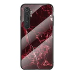 Xiaomi mi note 10 Lite Case m. Glasrygg - röd marmor