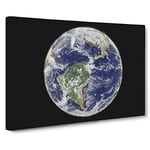 View of the Americas of Planet Earth by Canvas Print for Living Room Bedroom Home Office Décor, Wall Art Picture Ready to Hang, 30 x 20 Inch (76 x 50 cm)