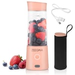 ZEEGMA VITAMINE GO Mixeur Portable pour Cocktails et Smoothies 300W, Mélangeur Personnel Portable, Mini Blender Portable 450 ml à 6 lames, 2 vitesses, batterie 5000 maH