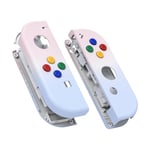 eXtremeRate Coque Customisé avec Bouton pour Nintendo Switch Joycon, Coque avec Bouton pour Nintendo Switch & Switch Modèle OLED Joycon, Coque de Console Non Incluse，Dégradé Violet Rose