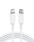 Anker USB C to C Charger Cable, 100W 6 ft (1.8 m) Fast Charging white