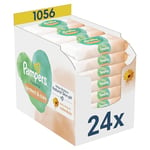 Pampers Harmonie Protect&Care, 1056 Lingettes pour Bébé (24x44), Sans Plastique, Aide à Protéger la Peau des Irritations, Aide à restaurer le pH naturel de la peau