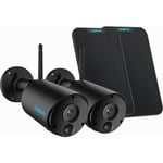 Reolink - 3MP Caméra Surveillance WiFi sans Fil sur Batterie, Vision Nocturne, Audio Bidirectionnel, Détection Personne, Argus eco +Panneau Solaire,