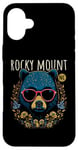 Coque pour iPhone 16 Plus Rocky Mount NC Fun Ours portant des lunettes Motif fleurs