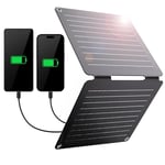 BigBlue 10W ETFE Chargeur Solaire SolarPowa 10, Panneau Solaire Pliable Ports USB-A et USB-C (5V/2A Max.), IP65 Étanche, Chargeur Solaire Portable pour Voyage, Camping et Jardin