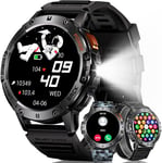 Montres Connectées Homme Étanche: Appel Bluetooth Montres Avec Torche Led Podometre - Sport Fitness Smartwatch Compatible Ios Android