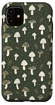 Coque pour iPhone 11 Minimalist Green Mushroom Pattern Phone Cover