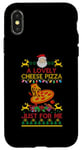 Coque pour iPhone X/XS Lovely Cheese Pizza Just For Me Pull de Noël 2020