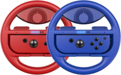 Volant Switch, Volant De Course Joy-Con Manette, Steering Wheel Pour Mario Kart 8 Deluxe / Nintendo Switch & Modèle Oled, M Rouge / M Bleu, Pack De 2.