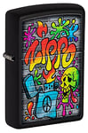 Zippo Classic Lighter Model 49605 - Zippo Street Art with Vibrant Color Graffiti Design - | Windproof | Metal Material - Black