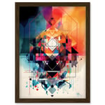 Abstract Geometric Spectral Prism Kaleidoscope Colour Light Shapes Modern Watercolour Illustration Artwork Framed Wall Art Print A4